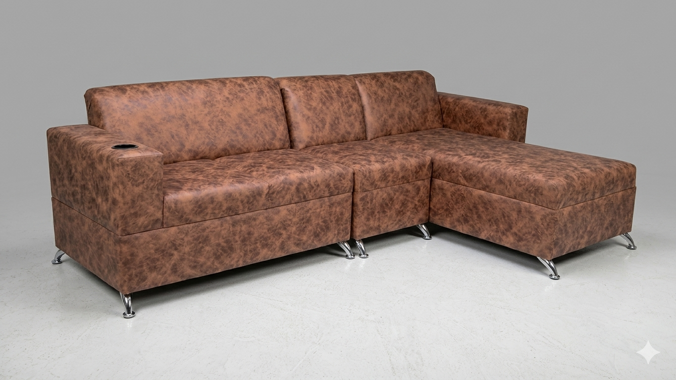 Juego de sofá seccional en L con diván (chaise longue)
